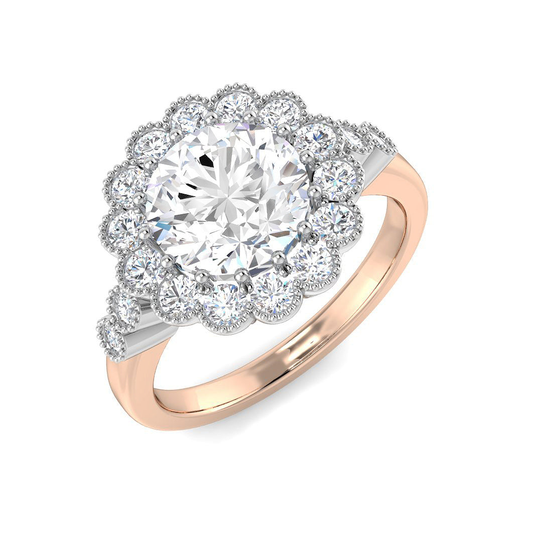Vintage Diamond Ring 1.27ct–3.94ct – SR7360 – 18k Rose Gold