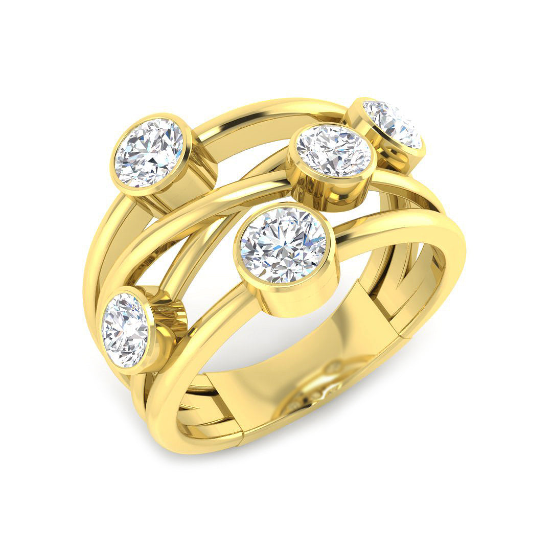 Bubble Diamond Ring 0.42ct–1.45ct – SR813 – 18k Yellow Gold