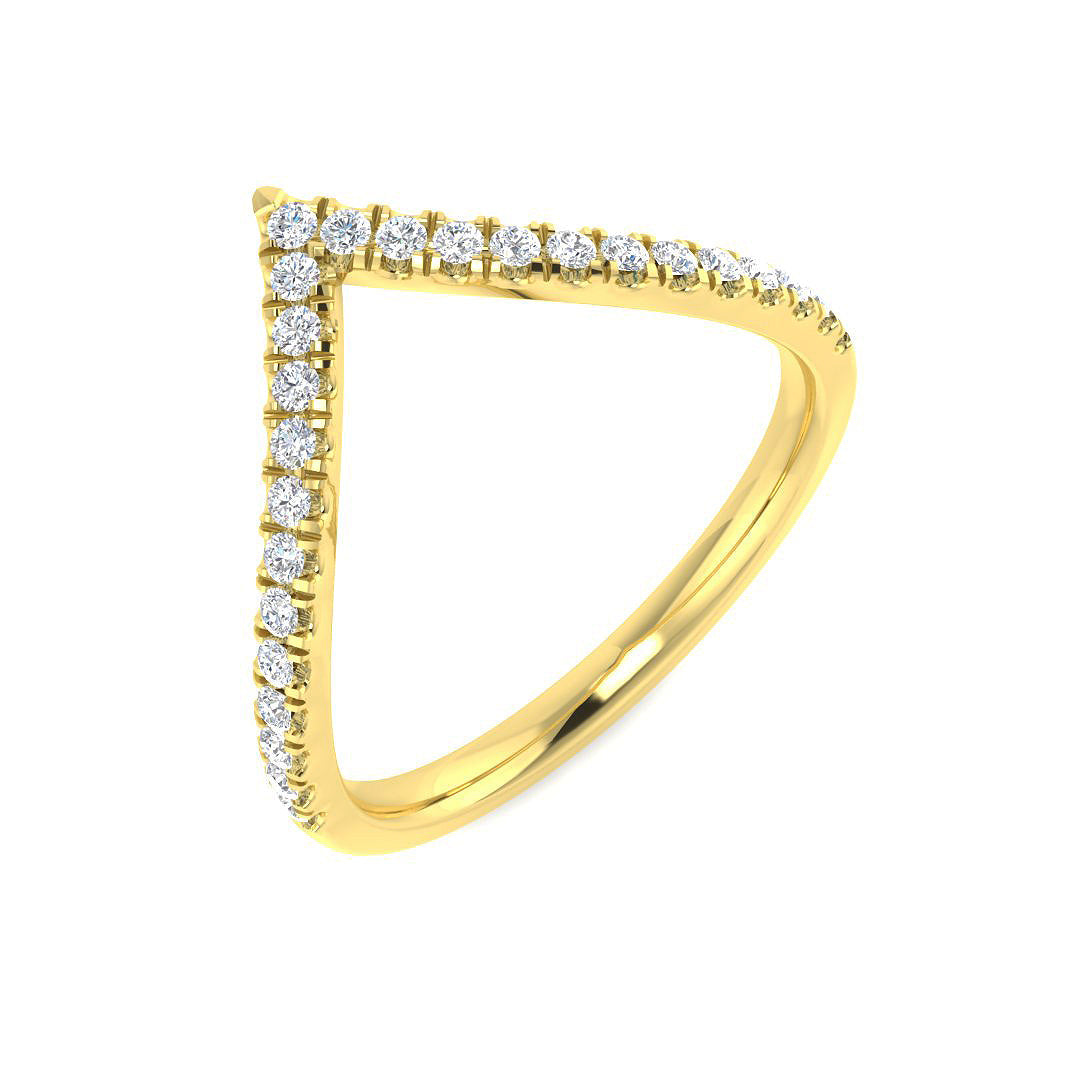 Wishbone Diamond Ring 0.22ct–0.41ct – SR4919 – 18k Yellow Gold