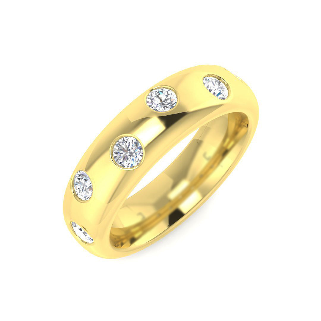 Half Eternity Diamond Ring 0.56ct – SR5926 – 18k Yellow Gold