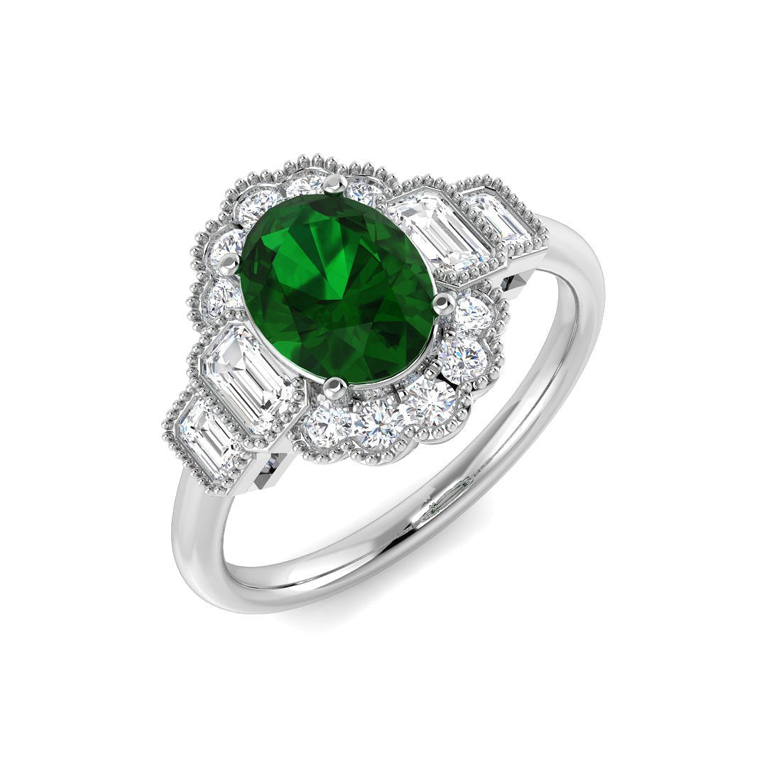 Vintage Lab-Grown Diamond Ring 1.79ct – SR7479~COEM – 18k White Gold