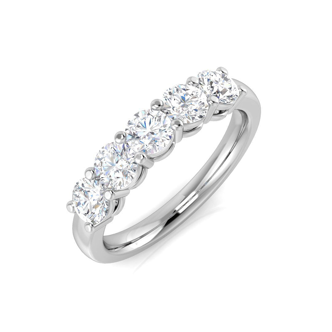Five Stone Diamond Ring 1.06ct–1.21ct – XYR6299 – 18k White Gold