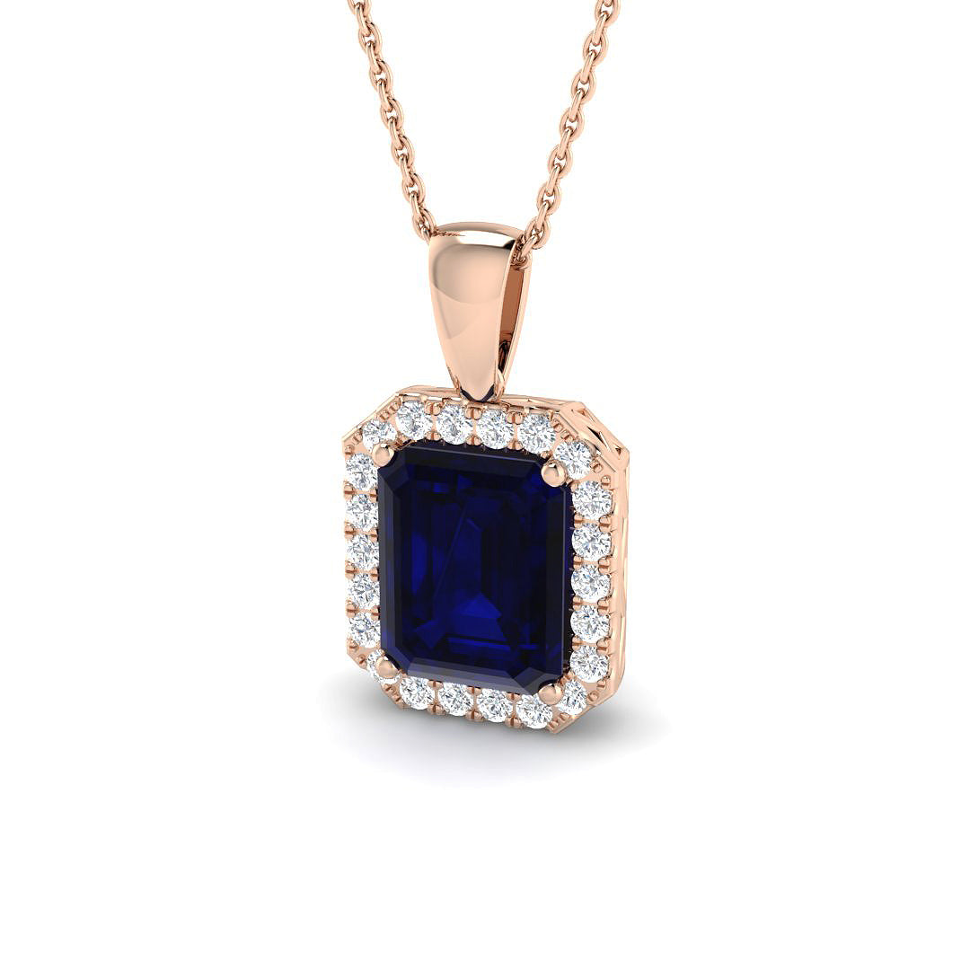Blue Sapphire Diamond Ring 0.85ct–7.16ct – SP6667~BS – 18k Rose Gold
