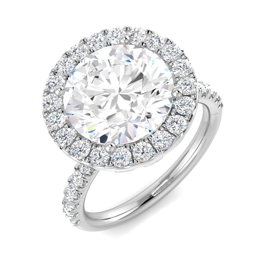 Halo Lab-Grown Diamond Ring 4.69ct – SR6124 – 18k White Gold